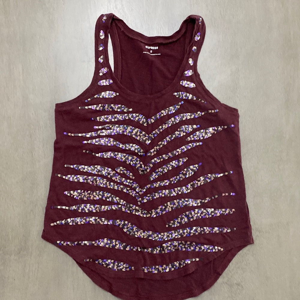 Racer back tank with sparkle animal print